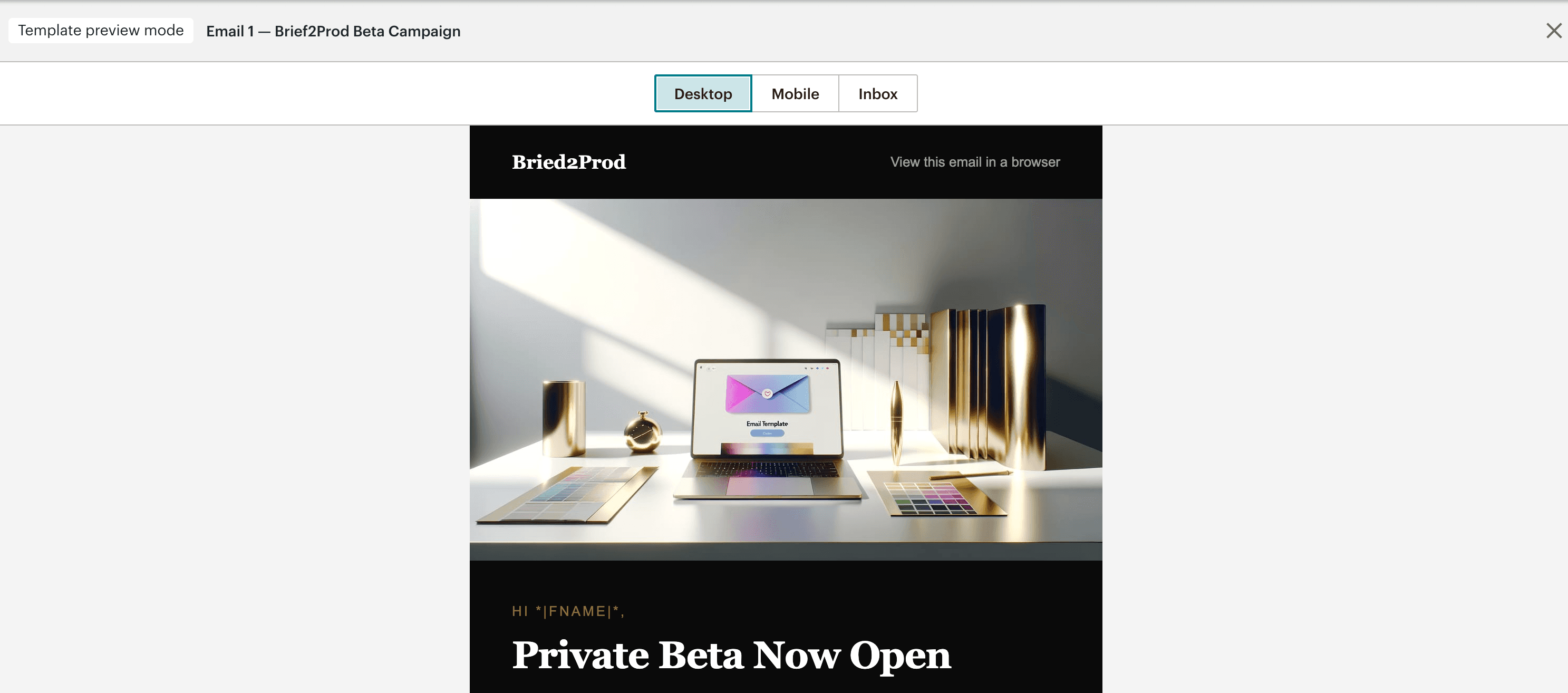 Mailchimp preview